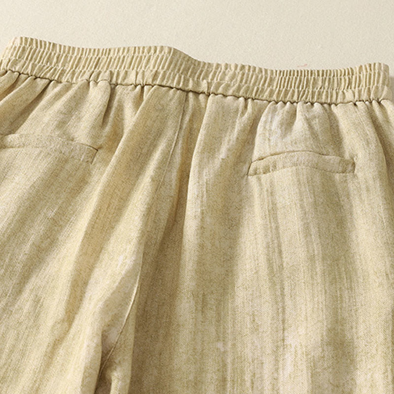 Pantalones de algodón de pierna ancha para mujer con diseño de Buddha Stones , lisos, con cordón y cremallera, con bolsillos, para verano - image 5