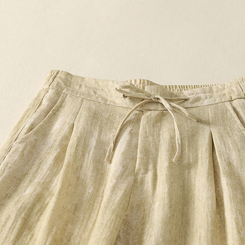 Pantalones de algodón de pierna ancha para mujer con diseño de Buddha Stones , lisos, con cordón y cremallera, con bolsillos, para verano - image 4