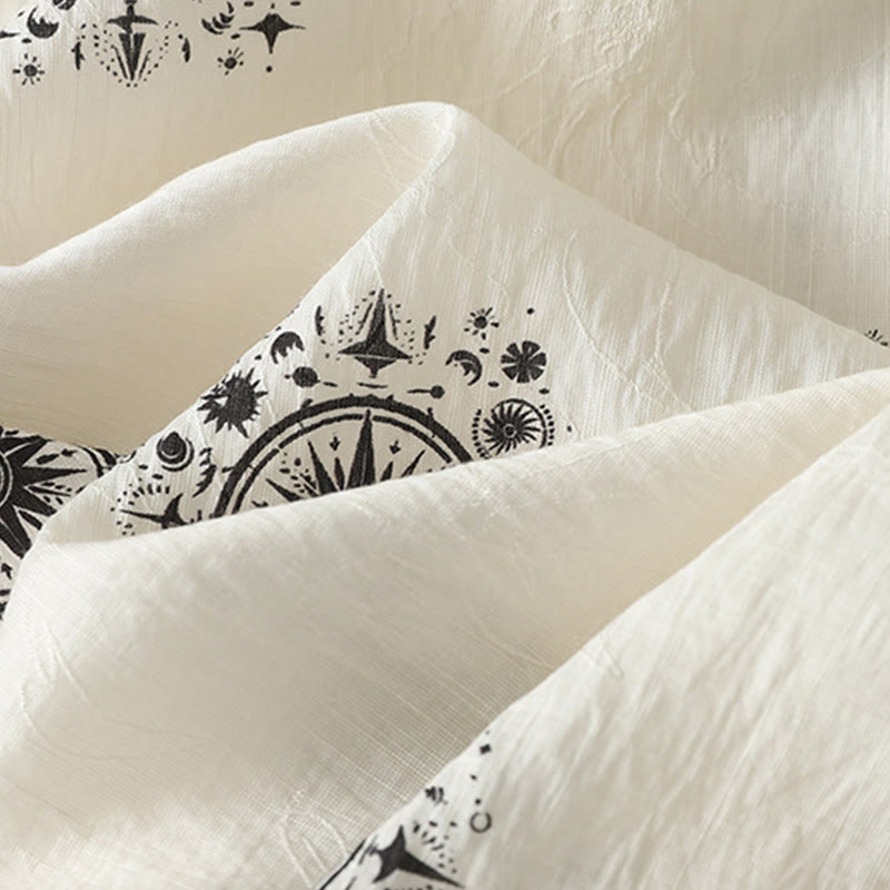 Pantalones anchos de algodón para mujer con estampado bohemio de Buddha Stones y patrón celestial con bolsillos - image 9