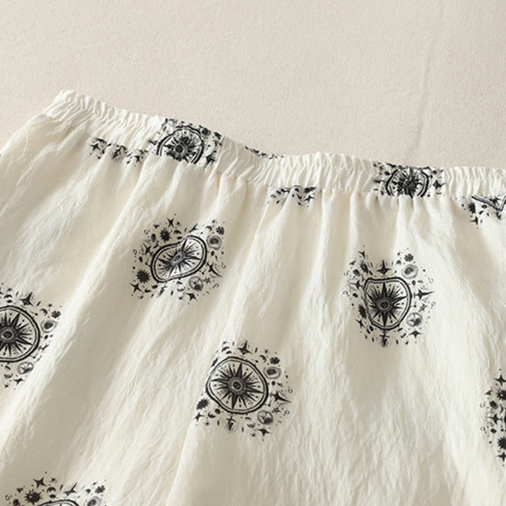 Pantalones anchos de algodón para mujer con estampado bohemio de Buddha Stones y patrón celestial con bolsillos - image 8