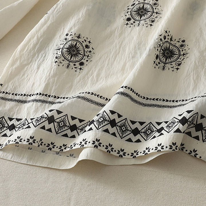 Pantalones anchos de algodón para mujer con estampado bohemio de Buddha Stones y patrón celestial con bolsillos - image 12