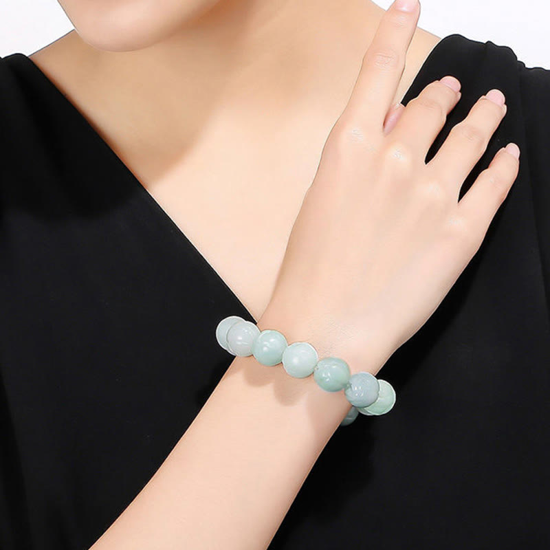 Pulsera de la prosperidad con talla de loto de jade natural y Buddha Stones - image 4