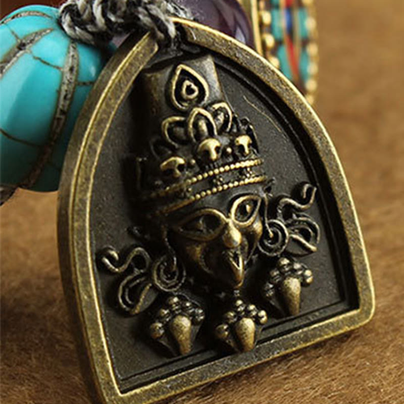 Pulsera de cuerda protectora de zakiram con Buddha Stones de Buda tibetano, turquesa y loto - image 11