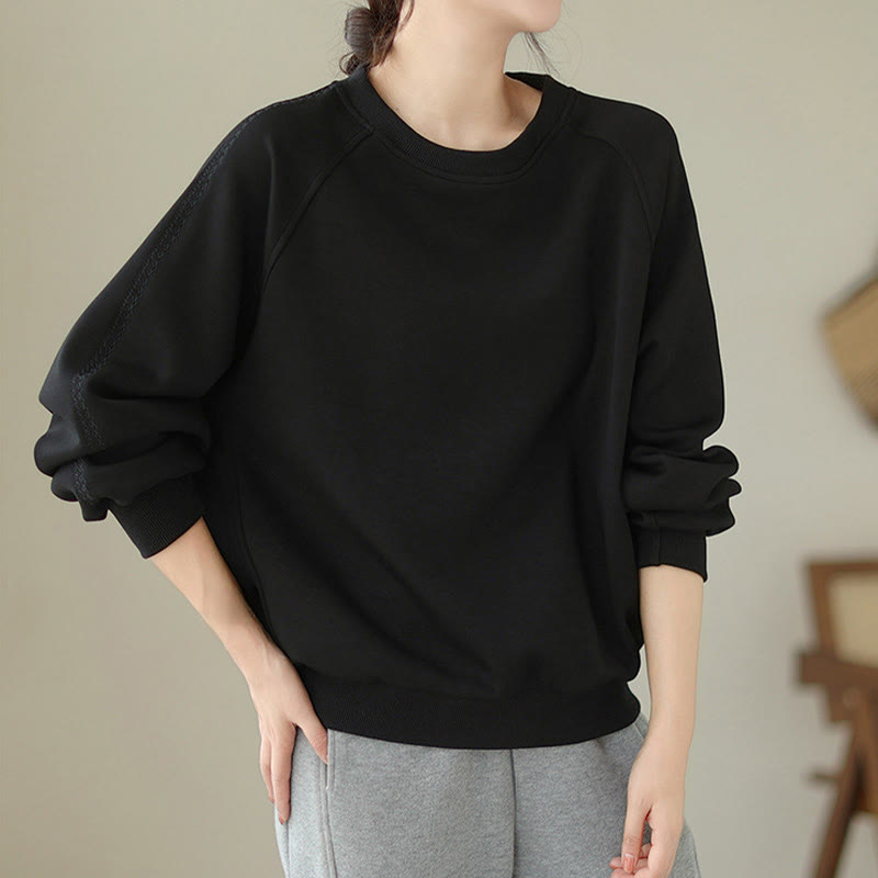 Sudadera de algodón con cuello redondo y estampado de Buddha Stones Fall para mujer  - image 11