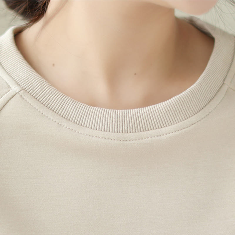 Sudadera de algodón con cuello redondo y estampado de Buddha Stones Fall para mujer  - image 6