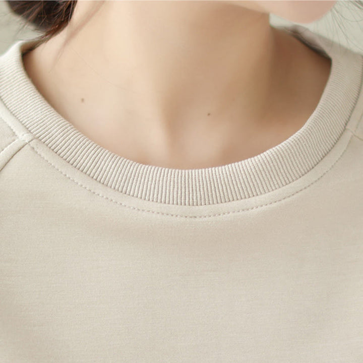 Sudadera de algodón con cuello redondo y estampado de Buddha Stones Fall para mujer  - image 6