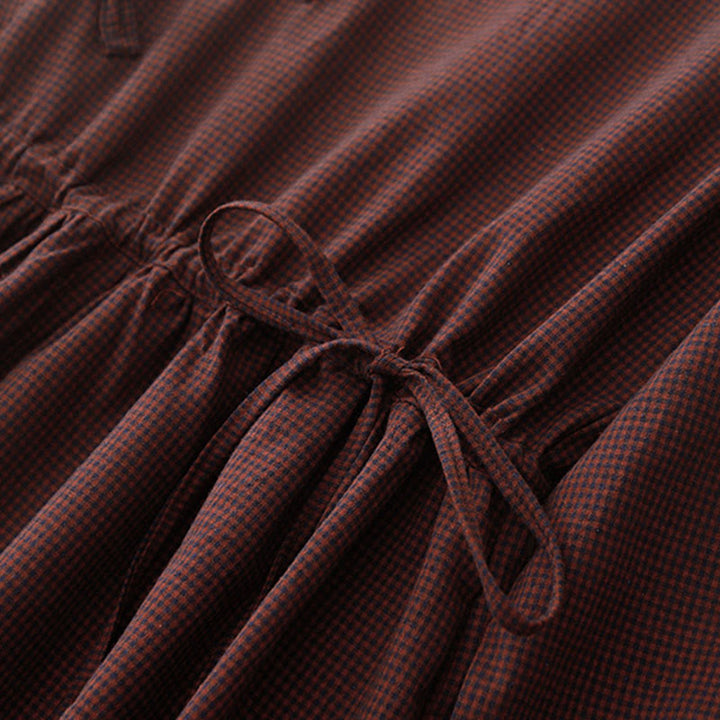 Vestido midi informal de algodón con botones de rana y bolsillos de Buddha Stones - image 3