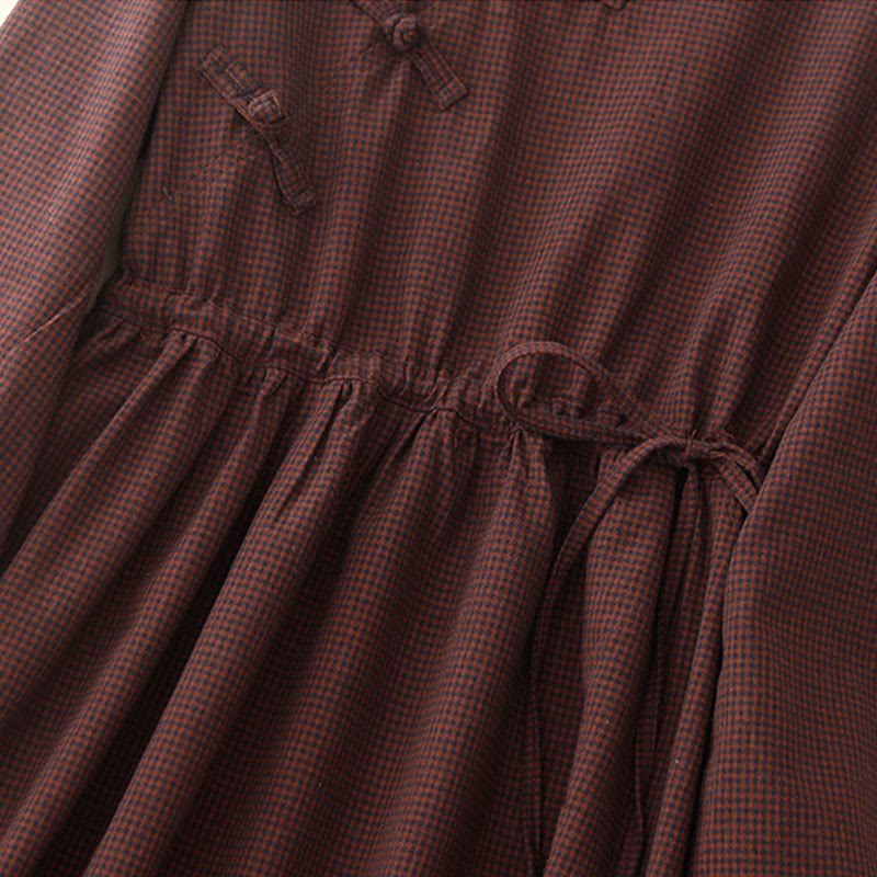 Vestido midi informal de algodón con botones de rana y bolsillos de Buddha Stones - image 7