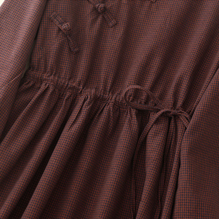 Vestido midi informal de algodón con botones de rana y bolsillos de Buddha Stones - image 7
