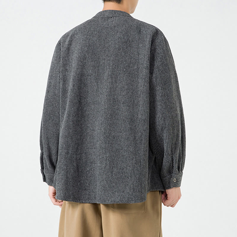 Chaqueta de algodón para hombre con diseño de botones de rana y manga larga con Buddha Stones y bolsillos - image 8