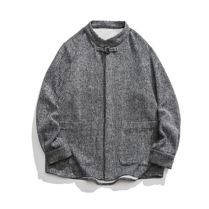 Chaqueta de algodón para hombre con diseño de botones de rana y manga larga con Buddha Stones y bolsillos - image 22