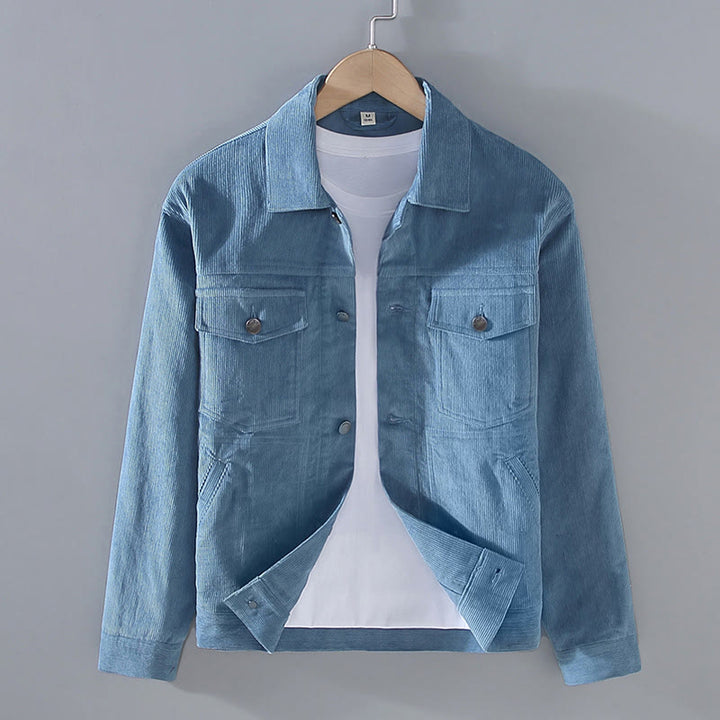 Chaqueta de algodón para hombre, con diseño de botones, manga larga y bolsillos, con estampado de Buddha Stones - Azul acero - US/UK/AU42, EU52 (3XL) - image 8