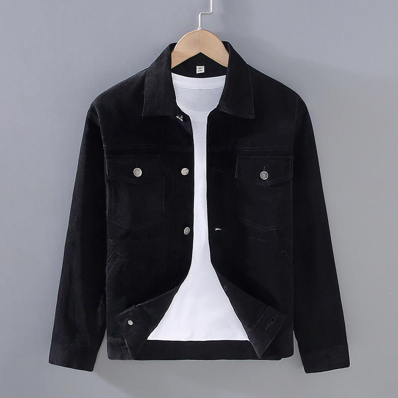 Chaqueta de algodón para hombre, con diseño de botones, manga larga y bolsillos, con estampado de Buddha Stones - Negro - US/UK/AU42, EU52 (3XL) - image 7