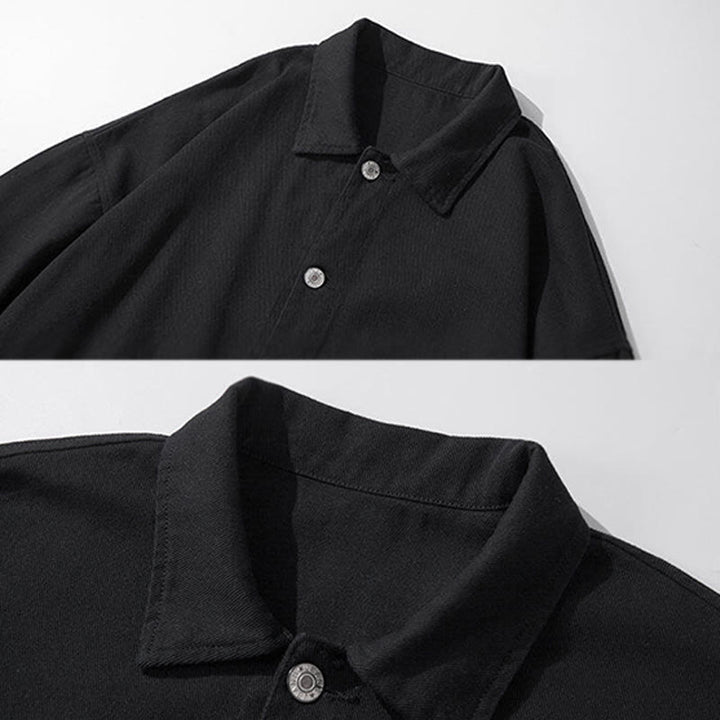 Chaqueta de algodón para hombre, con cuello alto, botones y manga larga, con estampado de Buddha Stones y bolsillos. - image 3