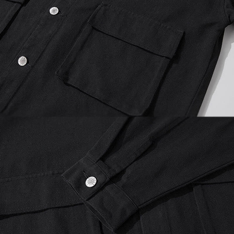 Chaqueta de algodón para hombre, con cuello alto, botones y manga larga, con estampado de Buddha Stones y bolsillos. - image 4