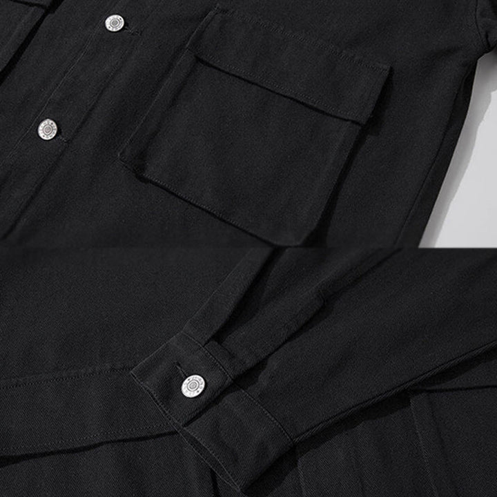 Chaqueta de algodón para hombre, con cuello alto, botones y manga larga, con estampado de Buddha Stones y bolsillos. - image 4