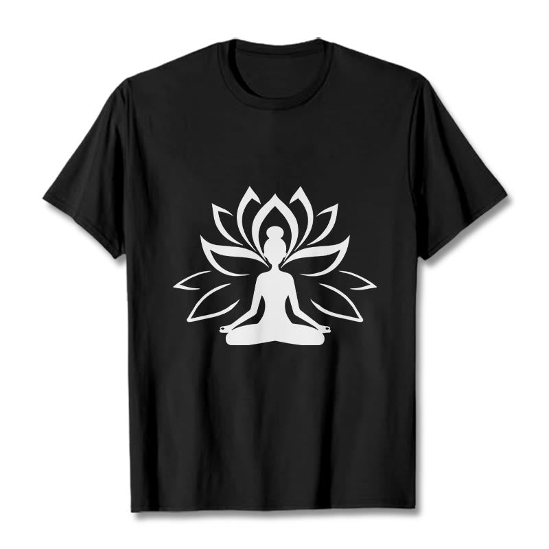 Camiseta con Buddha Stones y loto meditando - Negro - 2XL - image 4