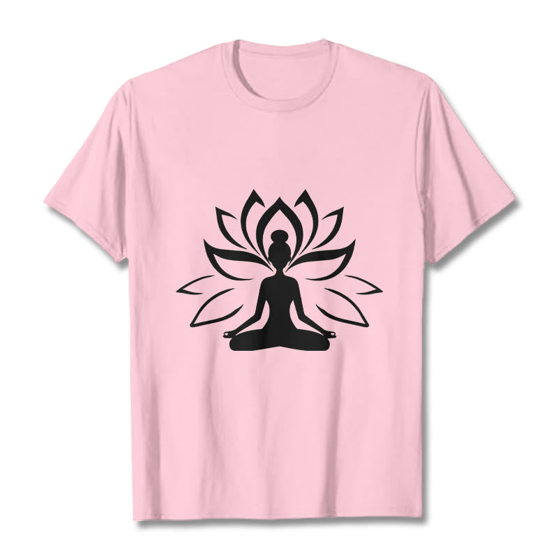 Camiseta con Buddha Stones y loto meditando - Rosa claro - 2XL - image 13