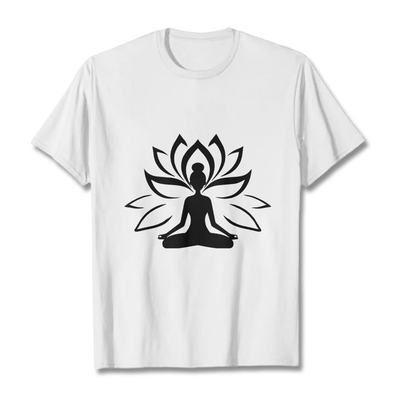 Camiseta con Buddha Stones y loto meditando - Blanco - 2XL - image 8