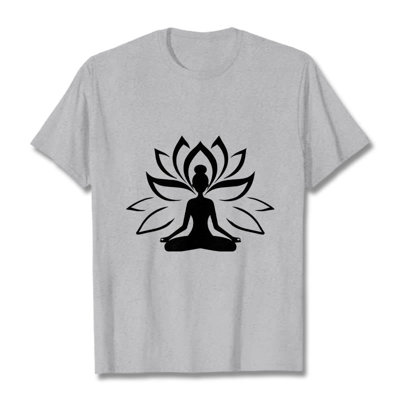 Camiseta con Buddha Stones y loto meditando - Gris claro - 2XL - image 20
