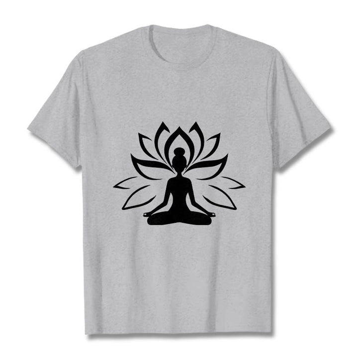 Camiseta con Buddha Stones y loto meditando - Gris claro - 2XL - image 20