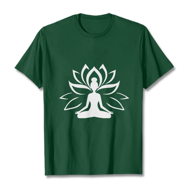 Camiseta con Buddha Stones y loto meditando - Verde bosque - 2XL - image 1