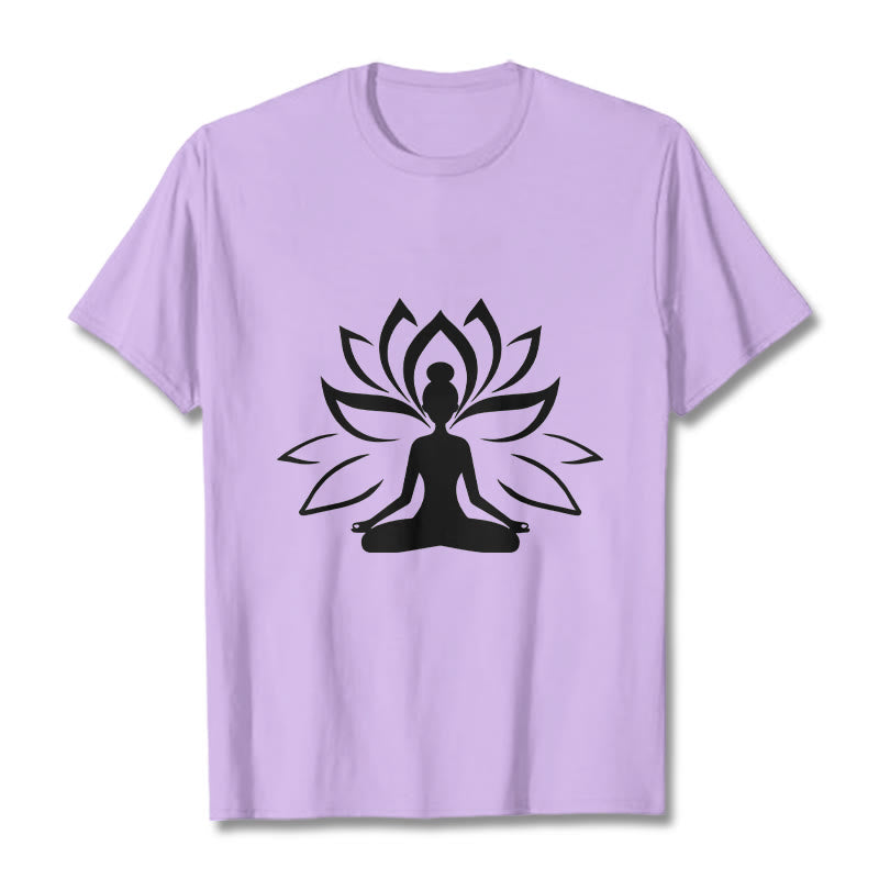 Camiseta con Buddha Stones y loto meditando - Ciruela - 2XL - image 17