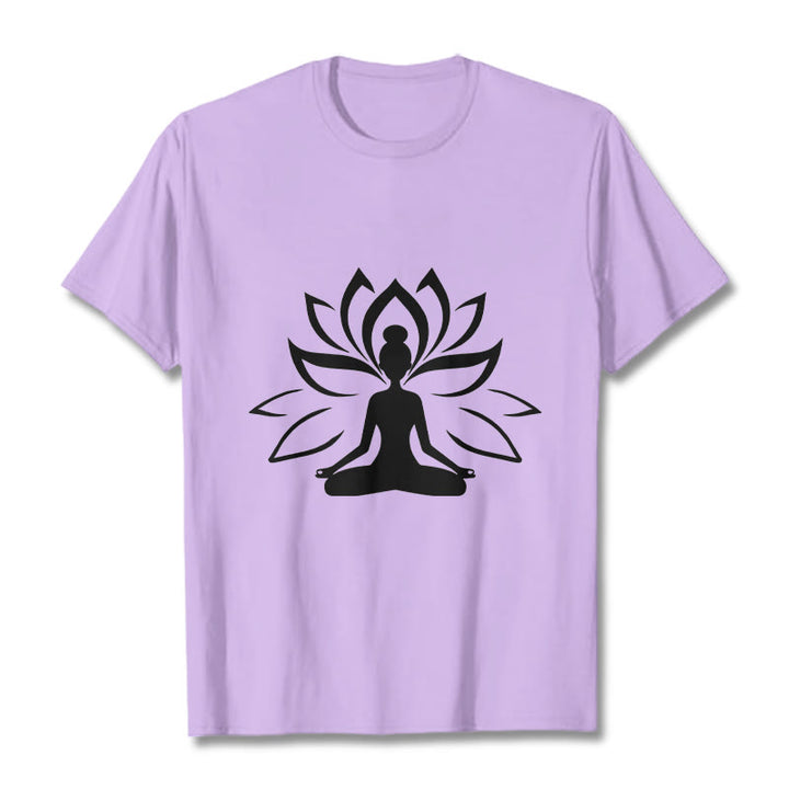 Camiseta con Buddha Stones y loto meditando - Ciruela - 2XL - image 17