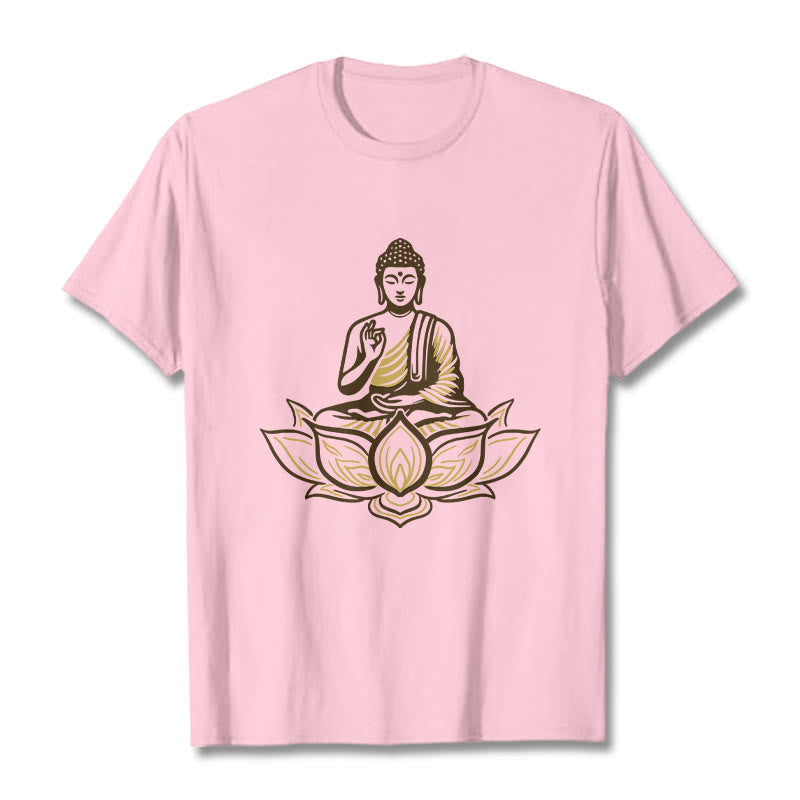 Camiseta "Buddha Stones" con Buda meditando en el loto - Rosa claro - 2XL - image 13
