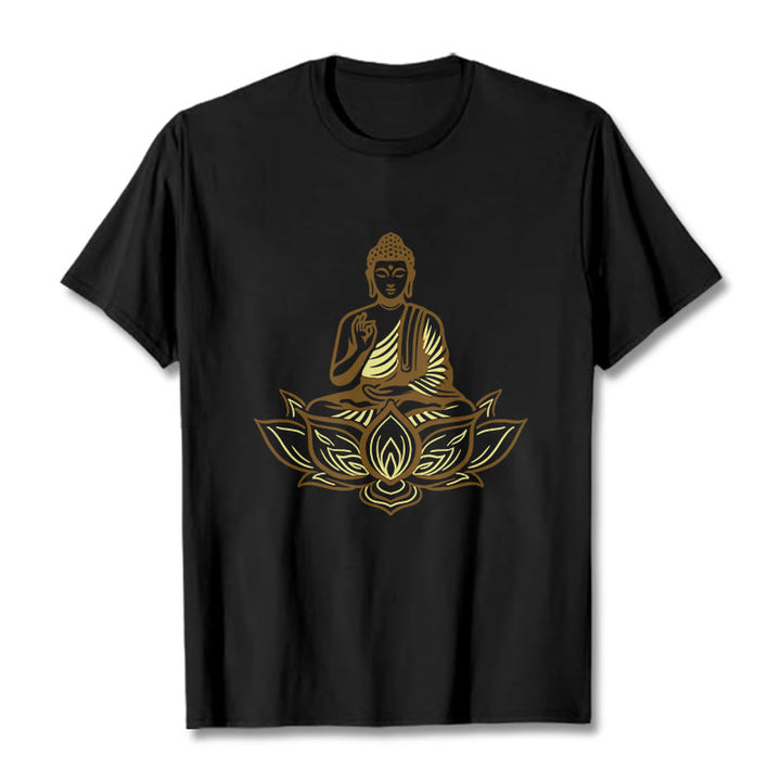 Camiseta "Buddha Stones" con Buda meditando en el loto - Negro - 2XL - image 5