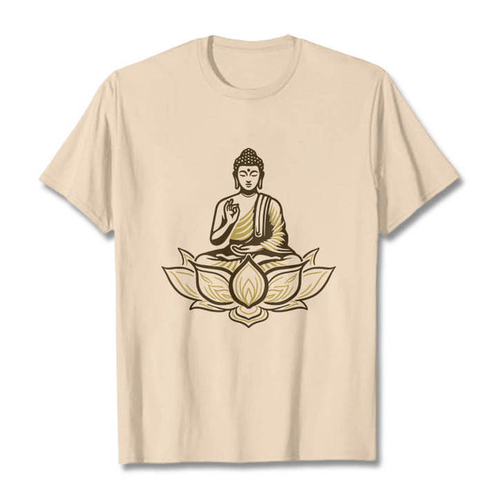 Camiseta "Buddha Stones" con Buda meditando en el loto - Sopa de mariscos - 2XL - image 9