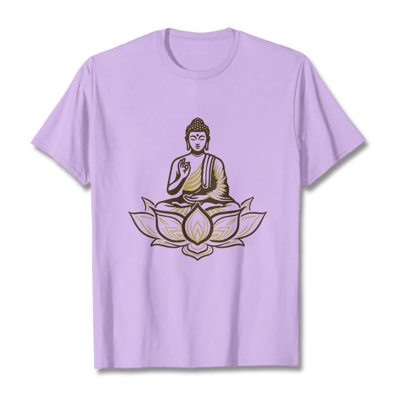 Camiseta "Buddha Stones" con Buda meditando en el loto - Ciruela - 2XL - image 17