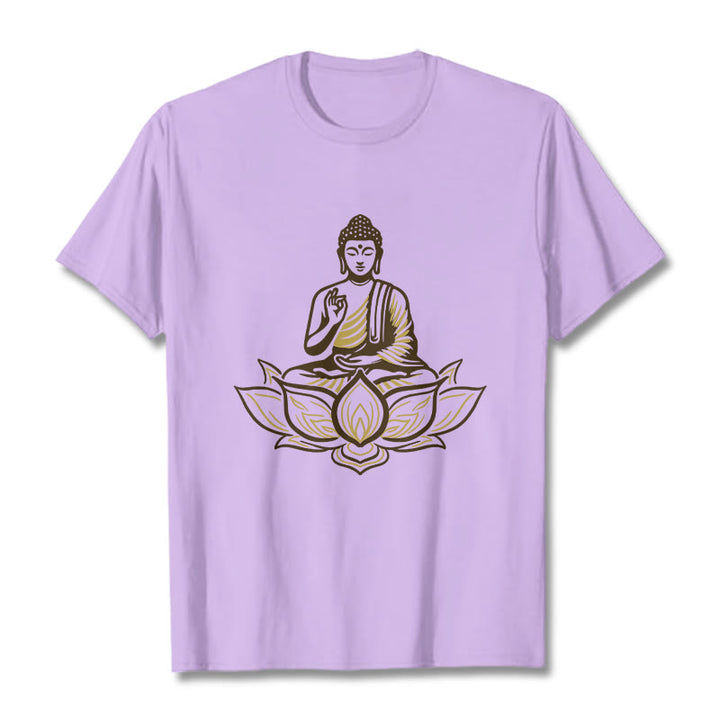 Camiseta "Buddha Stones" con Buda meditando en el loto - Ciruela - 2XL - image 17