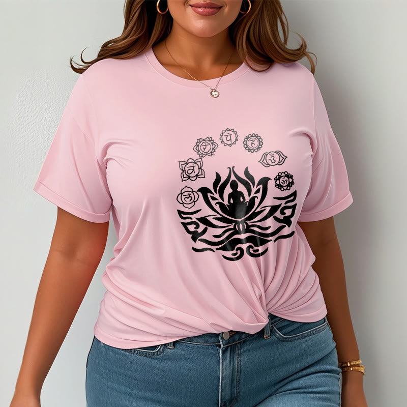 Camiseta con diseño de flor de loto de Buda y mantras sánscritos con símbolo OM de Buddha Stones - image 17