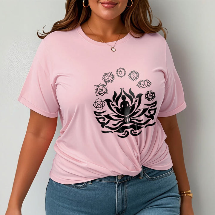 Camiseta con diseño de flor de loto de Buda y mantras sánscritos con símbolo OM de Buddha Stones - image 17