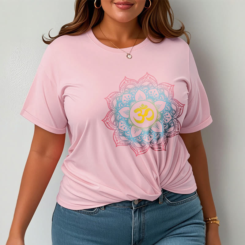 Camiseta con diseño de símbolo OM de mandala en forma de loto y Buddha Stones - image 17