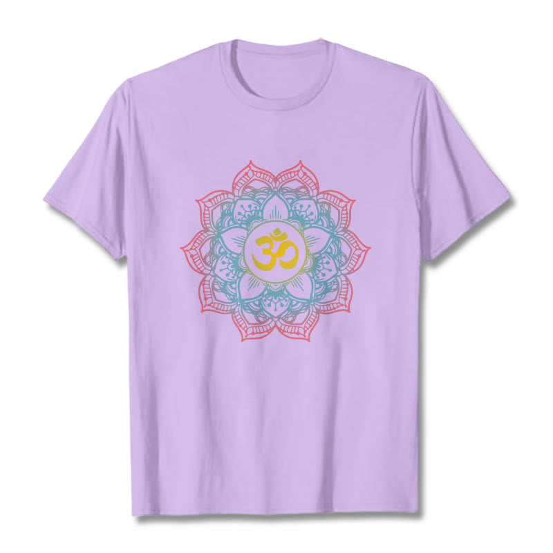 Camiseta con diseño de símbolo OM de mandala en forma de loto y Buddha Stones - Ciruela - 2XL - image 14