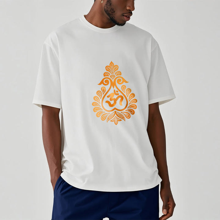 Camiseta con diseño de calabaza y Buddha Stones con símbolo OM - image 2