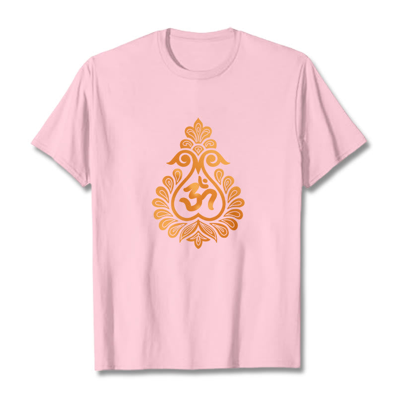 Camiseta con diseño de calabaza y Buddha Stones con símbolo OM - Rosa claro - 2XL - image 16