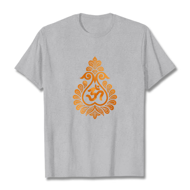Camiseta con diseño de calabaza y Buddha Stones con símbolo OM - Gris claro - 2XL - image 20