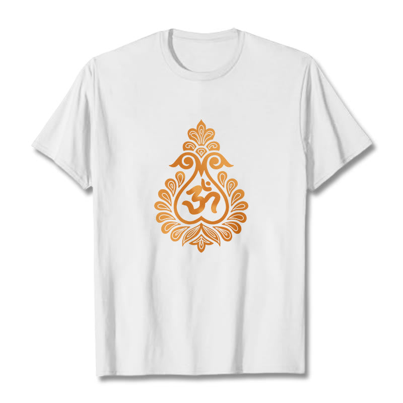 Camiseta con diseño de calabaza y Buddha Stones con símbolo OM - Blanco - 2XL - image 1