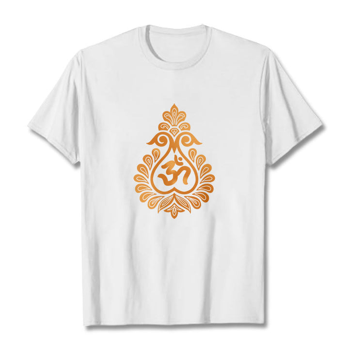 Camiseta con diseño de calabaza y Buddha Stones con símbolo OM - Blanco - 2XL - image 1