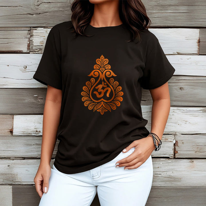 Camiseta con diseño de calabaza y Buddha Stones con símbolo OM - image 8