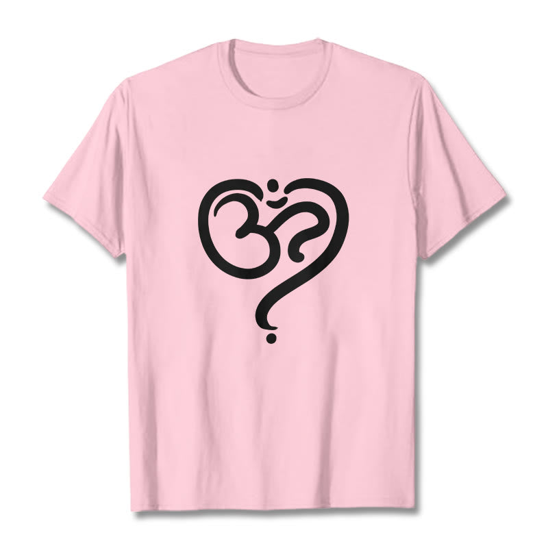 Camiseta con diseño de símbolo OM y corazón de amor con Buddha Stones - Rosa claro - 2XL - image 16