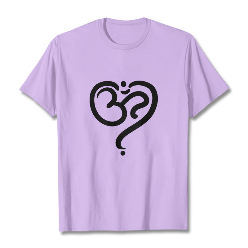 Camiseta con diseño de símbolo OM y corazón de amor con Buddha Stones - Ciruela - 2XL - image 14