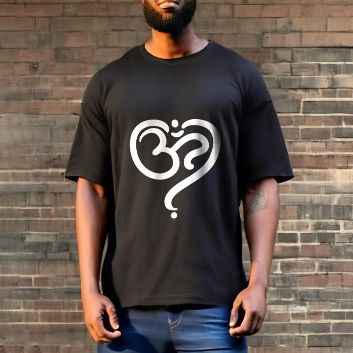 Camiseta con diseño de símbolo OM y corazón de amor con Buddha Stones - image 3