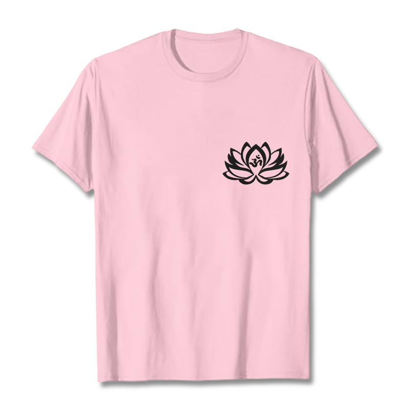 Camiseta con diseño de flor de loto y símbolo OM de Buddha Stones - Rosa claro - 2XL - image 16
