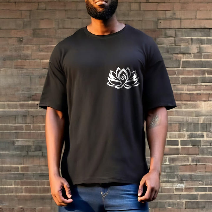 Camiseta con diseño de flor de loto y símbolo OM de Buddha Stones - image 3