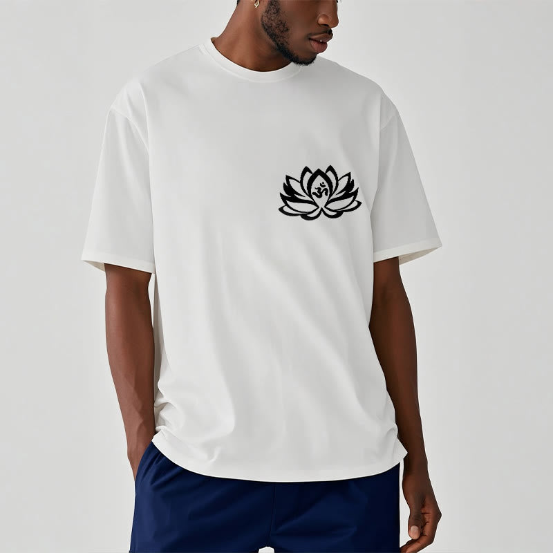 Camiseta con diseño de flor de loto y símbolo OM de Buddha Stones - image 9