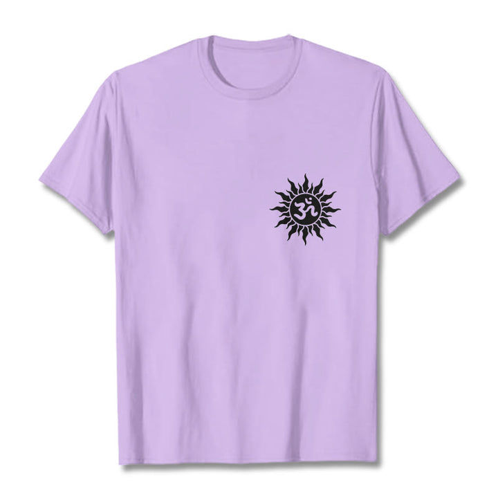 Camiseta con diseño de símbolo OM del sol y Buddha Stones - Ciruela - 2XL - image 14